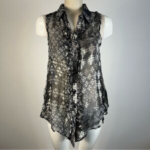 ❤️ Papa Elegant Monochrome Sleeveless Blouse S NWT